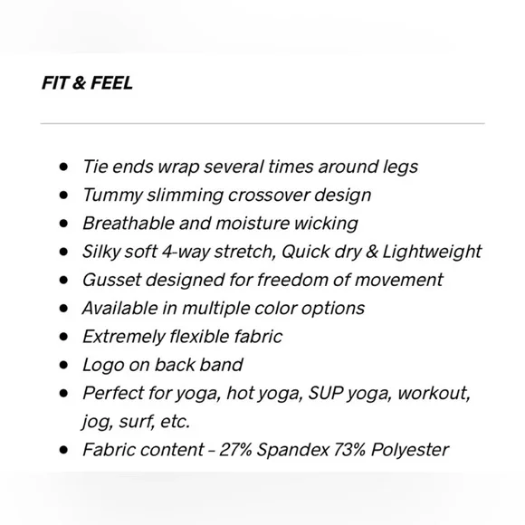 Flexi Lexi White Wrap-Tie Yoga Leggings – Women’s M - Picture 14 of 14